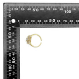 Clear CZ Rectangle CZ Flower Adjustable Ring, Sku#A155