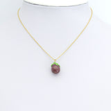 Enamel Gold Purple Mangosteen Charm Pendant,Sku#LK1240