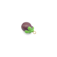 Enamel Gold Purple Mangosteen Charm Pendant,Sku#LK1240