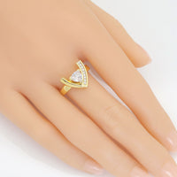 Triangle Diamond CZ Adjustable Ring, Sku#A156