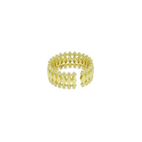 Gold Silver Rhombus Band Ring, Sku#A158
