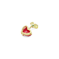 Colorful Crystal Heart Cherry Charm Pendant, Sku#LK1077