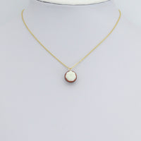 Enamel Gold Half Mangosteen Charm Pendant,Sku#LK1242