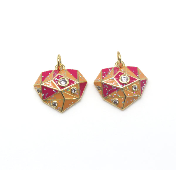 CZ Enamel Diamond Charm, Sku#Y554