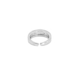 Clear Diamond CZ Silver Adjustable Ring, Sku#A161