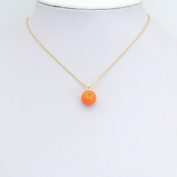 Cute Enamel Orange Charm Pendant,Sku#LK1245