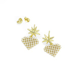 Gold Silver North Star Heart Earrings, Sku#A162