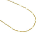 Gold Dainty Flower Link Chain  Necklace, Sku#LD606