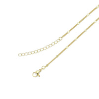 Gold Dainty Flower Link Chain  Necklace, Sku#LD606