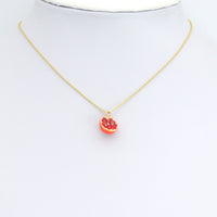 Enamel Gold Half Pomegranate Charm Pendant,Sku#LK1247