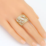Clear Baguette CZ Chunky Twisted Statement Ring, Sku#A230