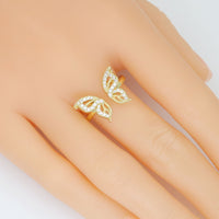 CZ Butterfly Statement Adjustable Ring, Sku#LD608