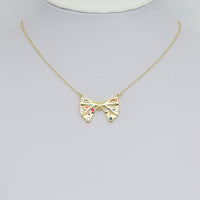 Colorful CZ Gold Bow knot connector Charm Pendant, Sku#LK1082