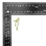 Baguette CZ Gold Bow Charm Pendant, Sku#LK1087