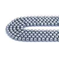 Dark Gray MOP Round Faceted Beads, Sku#T174