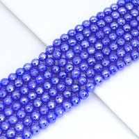 Mystic Plated Faceted Blue Agate beads, 6mm/8mm/10mm/12mm Natural Gemstone beads, Natural Blue Beads, 15.5inch strand, SKU#U363