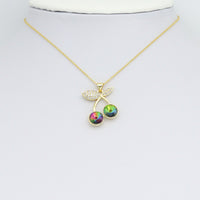 Colorful CZ Cherry Charm Pendant, Sku#LK1081