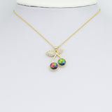 Colorful CZ Cherry Charm Pendant, Sku#LK1081