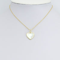 White Pearl Gold Heart Charm Pendant,Sku#LX879