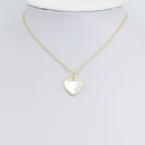 White Pearl Gold Heart Charm Pendant,Sku#LX879