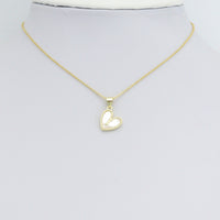 White Mother of Pearl Gold Heart Charm Pendant,Sku#LX878