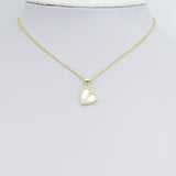 White Mother of Pearl Gold Heart Charm Pendant,Sku#LX878