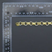 Dual Color Hammered Round Cicle Bar Link Chain, sku# LX656
