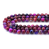 14mm Purple Blue Red Banded Agate Round Smooth Beads, Sku#U1793