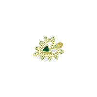 Green CZ Spike Heart Charm Pendant, Sku#LK1088