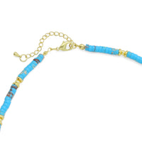 4mm Turquoise Blue beads Necklace with gold spacer, EF539