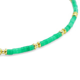 4mm Green Jade Gold Spacer Necklace, sku#EF541