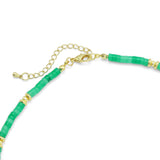4mm Green Jade Gold Spacer Necklace, sku#EF541