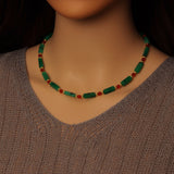 Green Red Gemstone Beads Necklace, EF546