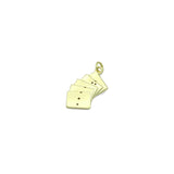 Clear CZ Gold Silver Poker Playing Card Charm Pendant,Sku#A487