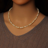 Heishi Mother of Pearl Necklace with Gold Ball spacer, sku# EF549