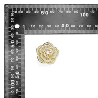Baguettz CZ Rose Flower Statement Adjustable Ring, Sku#LD621