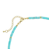 4mm Aqua Blue Jade Necklace with Gold Spacer, EF542