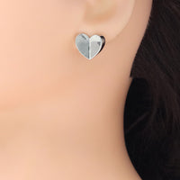 Silver Heart Stud Earrings, Sku#LD625