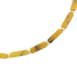 Yellow Jade Tube Beads Necklace, sku#EF547