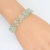 14mm Faceted Coin Prehnite Stretchy Bracelet, Sku#U1996