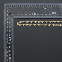 High Quality 1 Foot/Yard-Pink CZ Beaded Chain-4mm Cubic Zironia Bezel Chain, sku#A516
