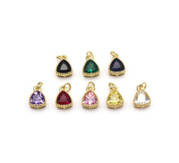 Big CZ Triangle Shape Pendant,Sku#LK526