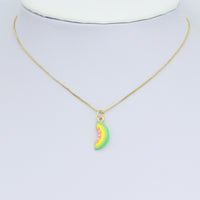 Enamel Gold Watermelon fruit Charm Pendant, Sku#Y1006