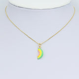 Enamel Gold Watermelon fruit Charm Pendant, Sku#Y1006