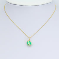 Enamel Gold Melon Shape Charm Pendant, Sku#Y1010