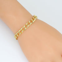 Gold Silver CZ Cuban Chain Necklace Bracelet , Sku#A375