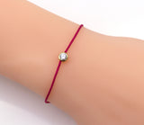24 Colors!! Diamond Cord Bracelet, Bezel Bracelet, Round Bezel Bracelet,Friendship Bracelet, CZ string bracelet, Dainty Bracelet, sku#EF84