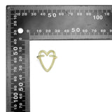 Plain Gold Silver Frame Heart Adjustable Ring, Sku#A378