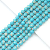 Blue Reconstituted Turquoise Round Smooth Beads, Sku#U1798