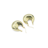 Gold Chucky Donut Geometry Huggie Earrings, Sku#Y947